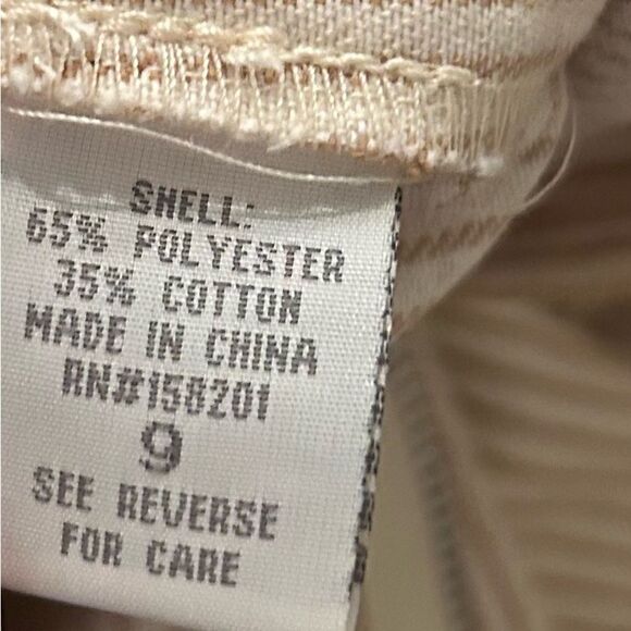 Cali 1850 Los Angeles Beige Cream Striped Wide Leg Pants Size 9 - Picture 7 of 11